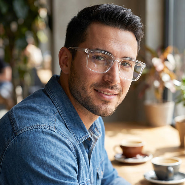 Square Glasses EF1040 - Wide Frames for Men with Larger Heads