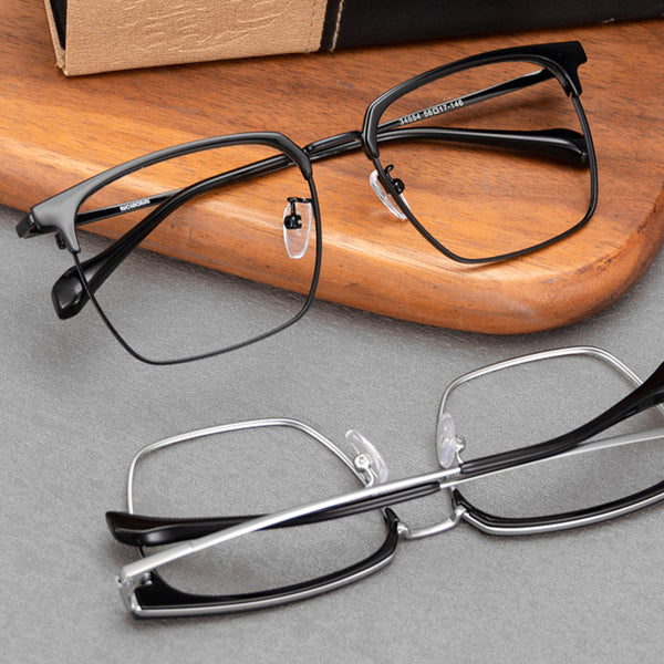 Browline Glasses EF1011 - Wide Frames for Men with Larger Heads