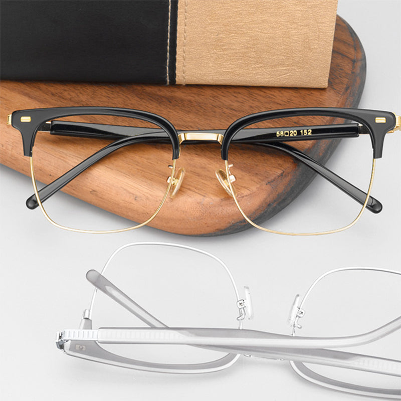 Browline Glasses A3905 - Wide Frames for Men with Larger Heads