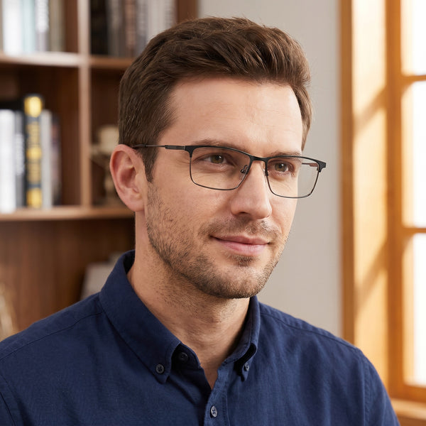 Rectangle Glasses EF1154 - Wide Frames for Men with Larger Heads