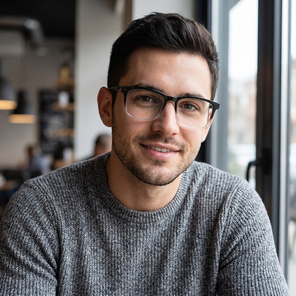 Square Glasses EF1040 - Wide Frames for Men with Larger Heads