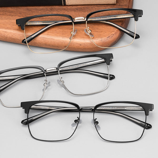 Browline Glasses EF1005 - Wide Frames for Men with Larger Heads