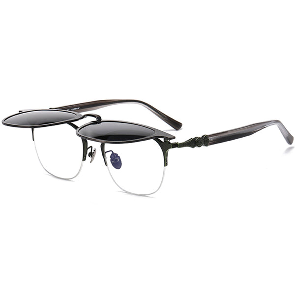 Square Flip Up Glasses EF1088 - Wide Frames For Men With Larger Heads