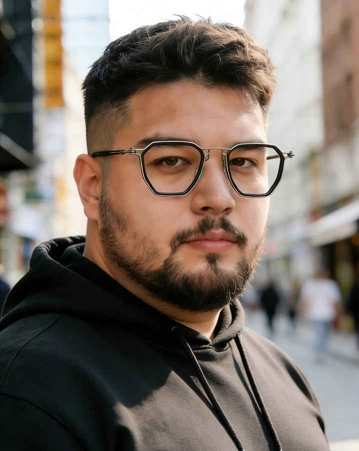 Square Glasses EF1143 - Wide Frames for Men with Larger Heads