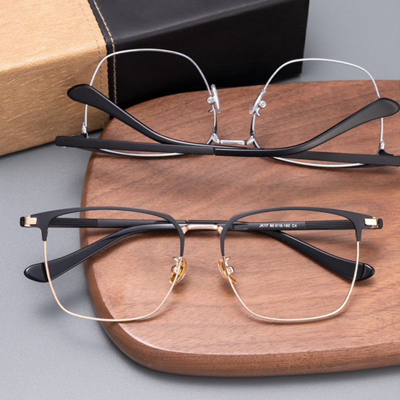Square Glasses A1042 - Wide Frames for Men with Larger Heads
