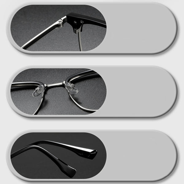 Browline Glasses EF1002 - Wide Frames for Men with Larger Heads