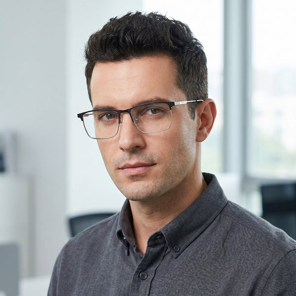 Rectangle Glasses EF1154 - Wide Frames for Men with Larger Heads