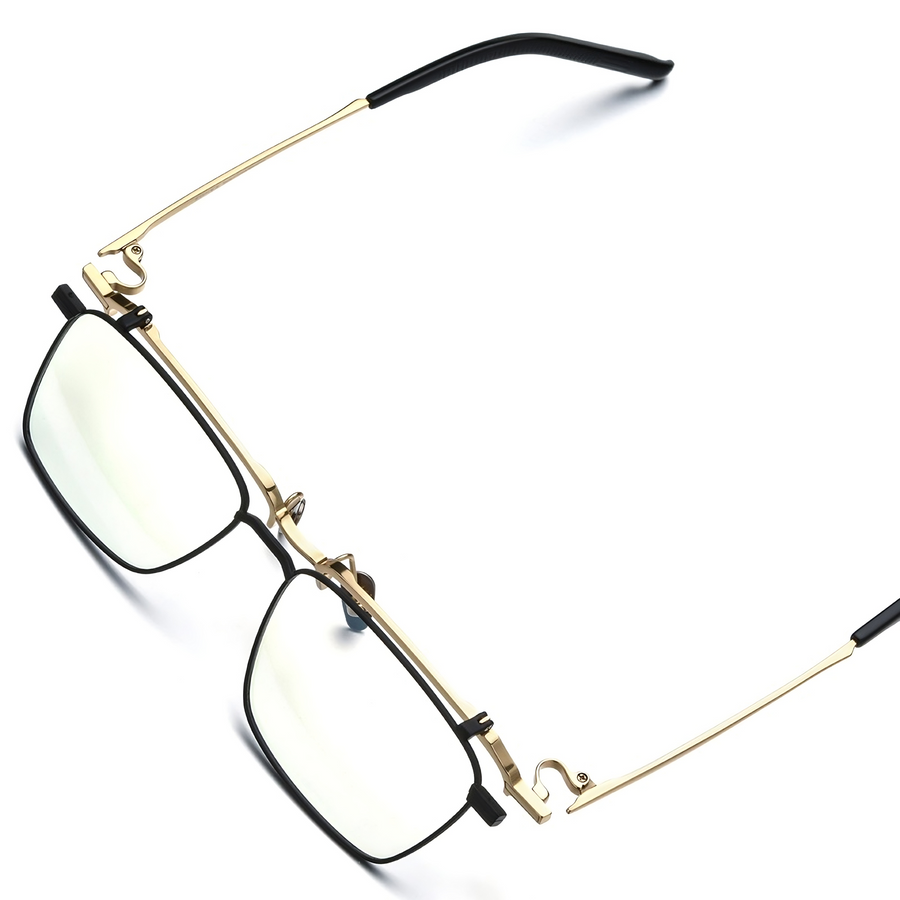 Rectangle Flip Up Glasses TG1243 - Wide Frames for Men with Larger Heads