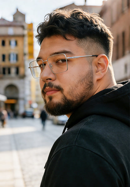 Rectangle Glasses EF1003 - Wide Frames for Men with Larger Heads