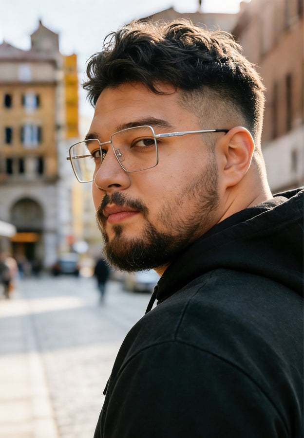 Rectangle Glasses EF1003 - Wide Frames for Men with Larger Heads