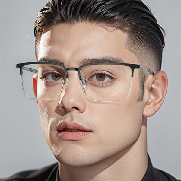 Square Glasses A3089 - Wide Frames for Men with Larger Heads