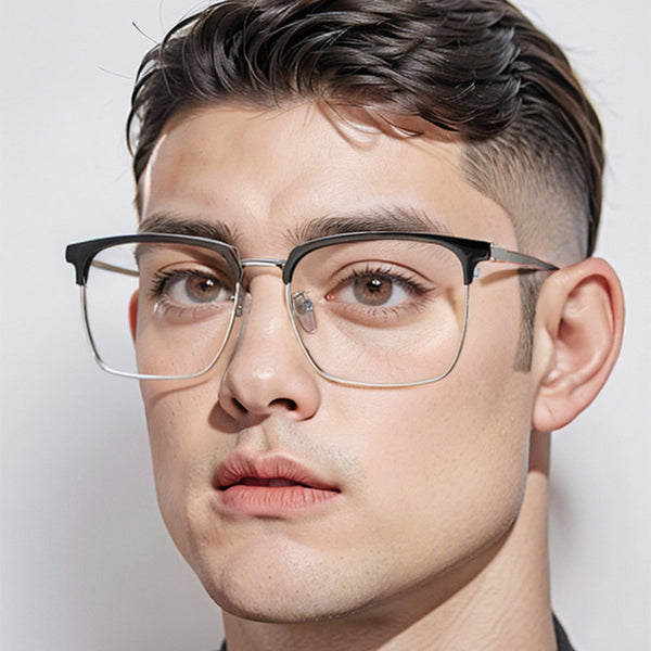 Browline Glasses EF1011 - Wide Frames for Men with Larger Heads