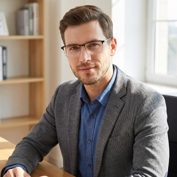 Rectangle Glasses EF1154 - Wide Frames for Men with Larger Heads