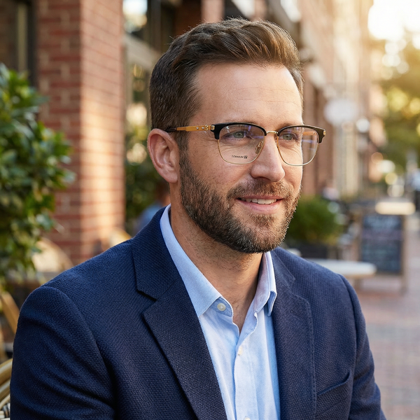 Browline Glasses EF1147 - Wide Frames for Men with Larger Heads