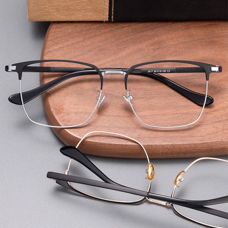 Square Glasses A1042 - Wide Frames for Men with Larger Heads