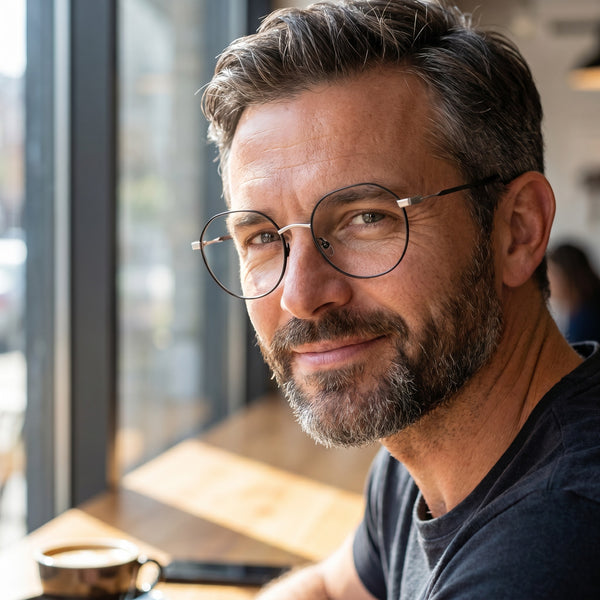 Round Glasses A3878 - Wide Frames for Men with Larger Heads