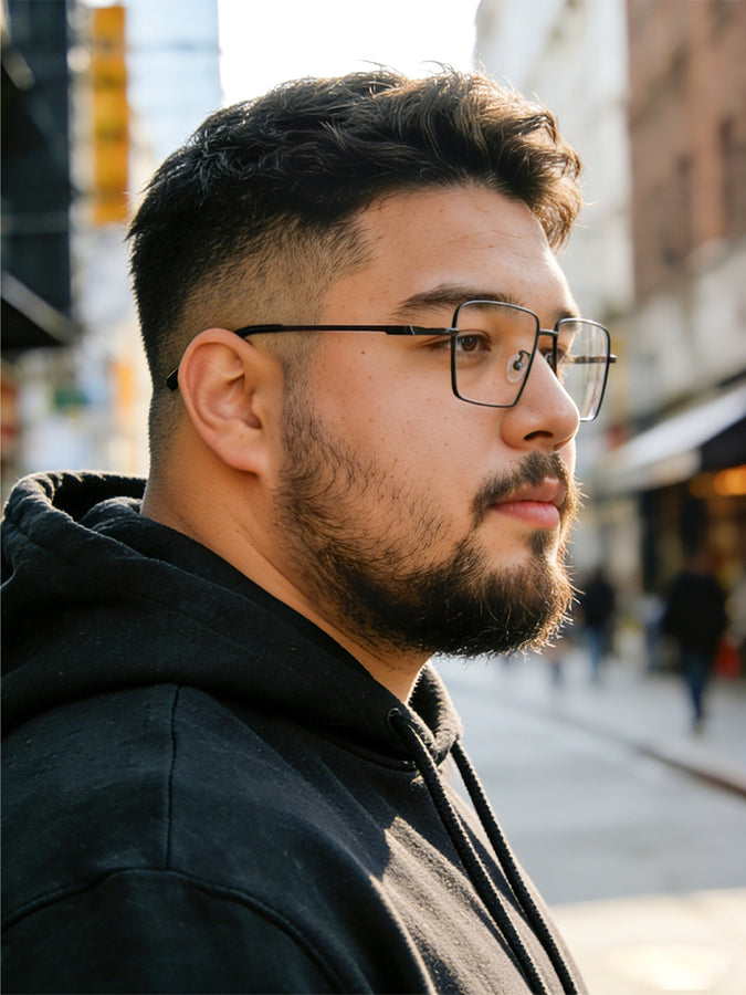 Rectangle Glasses EF1003 - Wide Frames for Men with Larger Heads