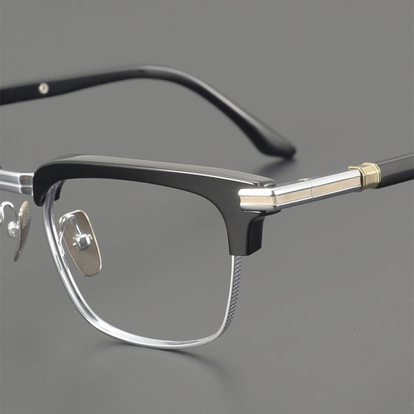 Browline Glasses EF1028 - Wide Frames for Men with Larger Heads