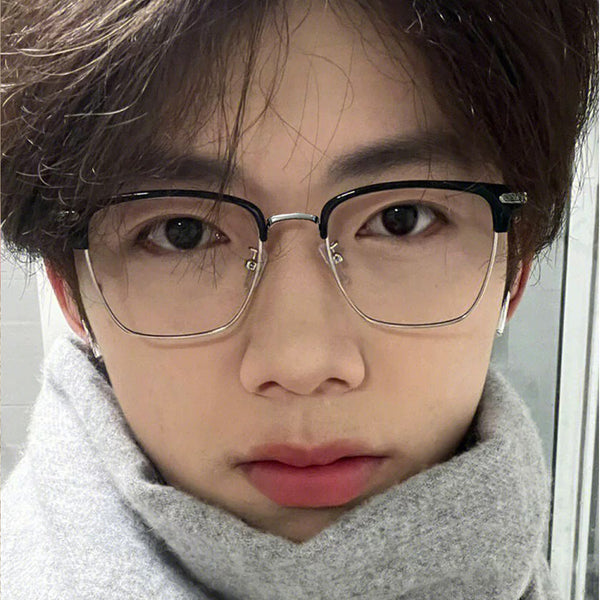 Browline Glasses EF1002 - Wide Frames for Men with Larger Heads