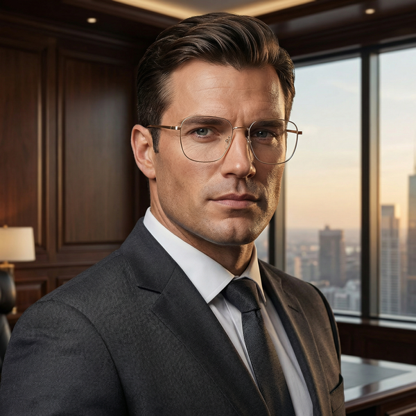 Square Glasses EF1146 - Wide Frames for Men with Larger Heads