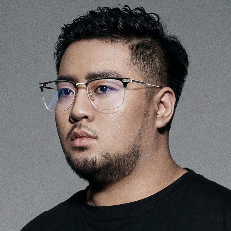 Browline Glasses EF1002 - Wide Frames for Men with Larger Heads