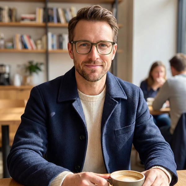 Square Glasses EF1141 - Wide Frames for Men with Larger Heads
