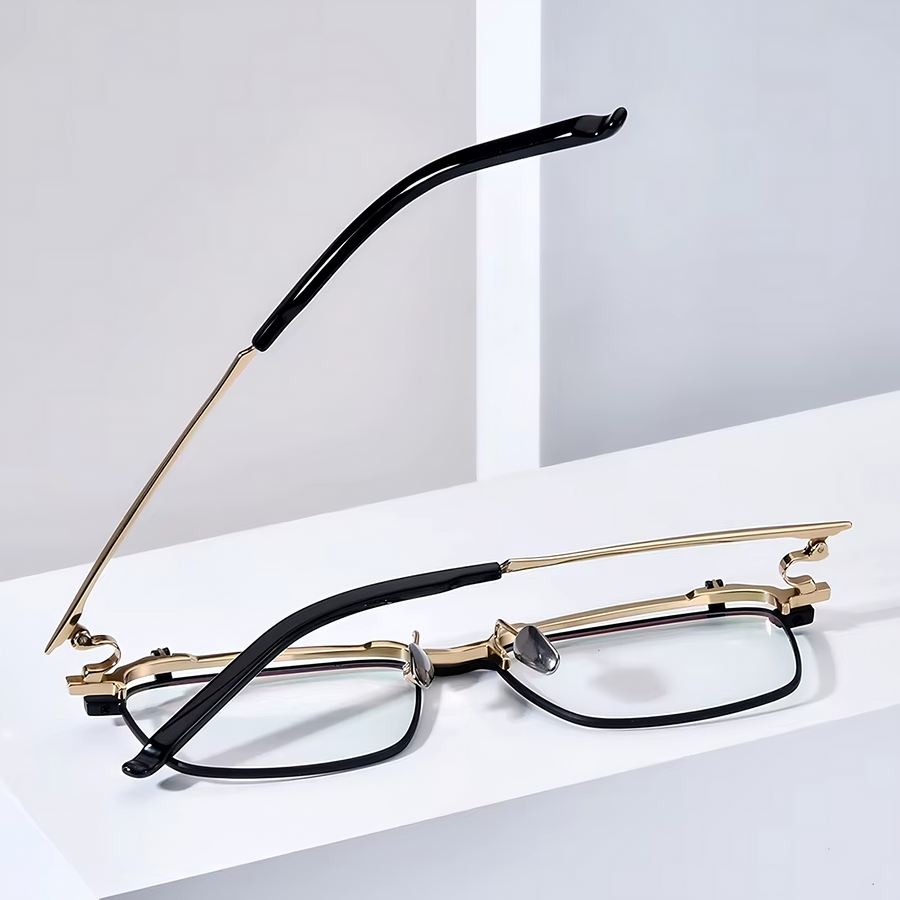 Rectangle Flip Up Glasses TG1243 - Wide Frames for Men with Larger Heads