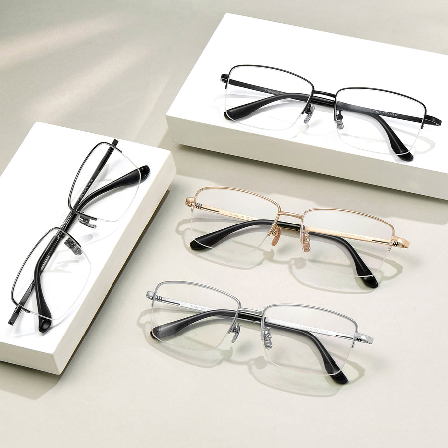 Rectangle Glasses EF1069 - Wide Frames For Men With Larger Heads