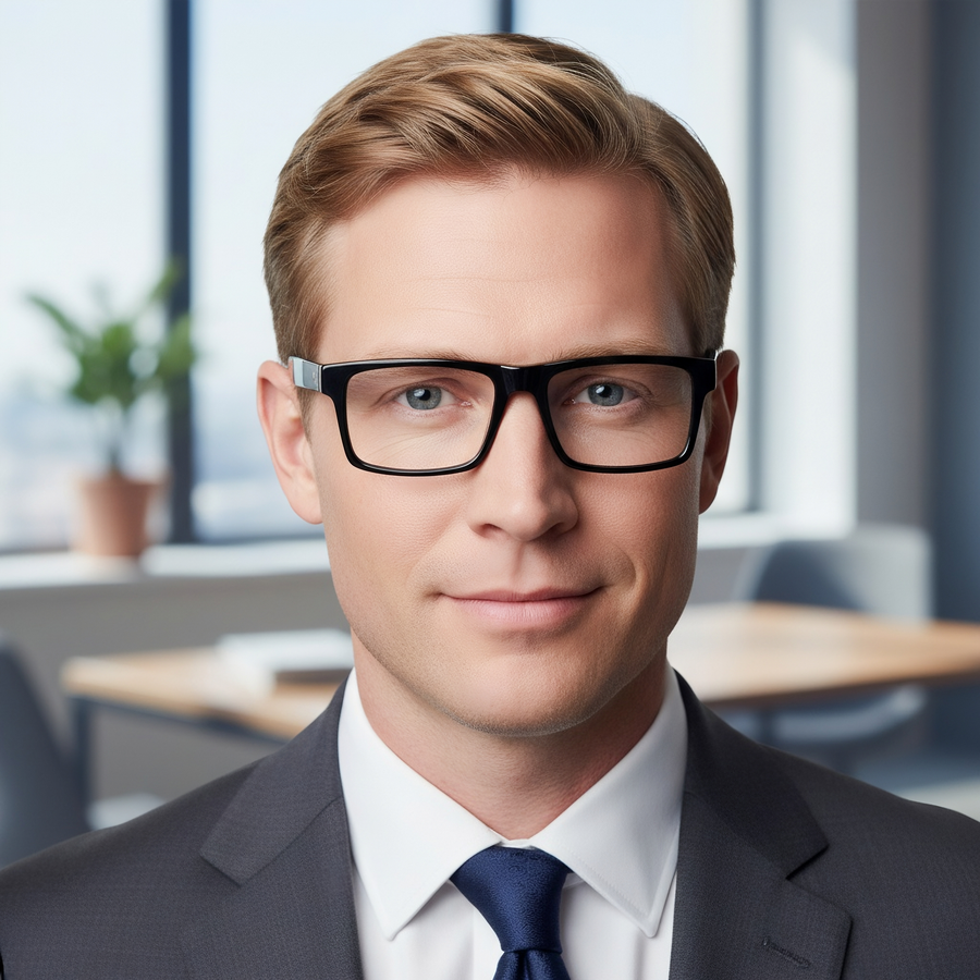 Rectangle Glasses EF1015 - Wide Frames for Men with Larger Heads