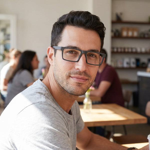Rectangle Glasses EF1015 - Wide Frames for Men with Larger Heads