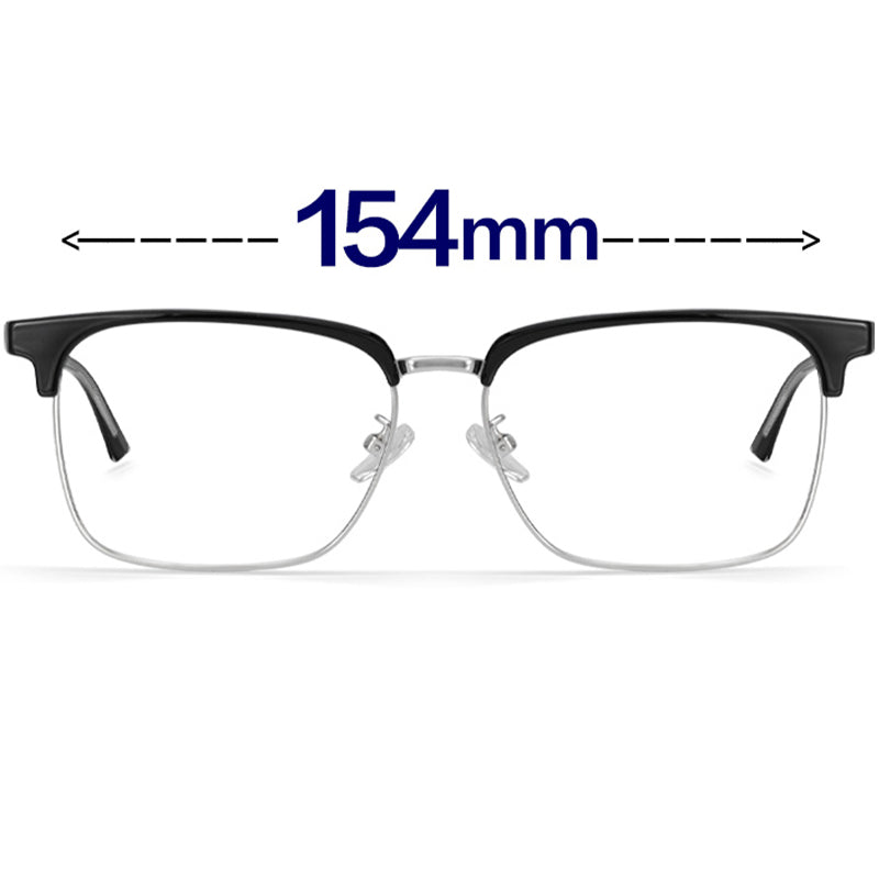 Browline Glasses EF1005 - Wide Frames for Men with Larger Heads
