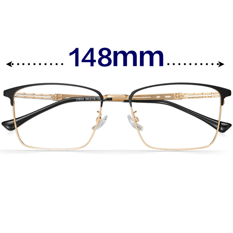 Rectangle Glasses EF1007 - Wide Frames for Men with Larger Heads