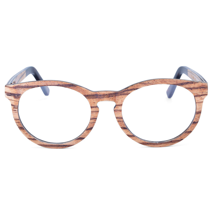 Wood Round Glasses A3653