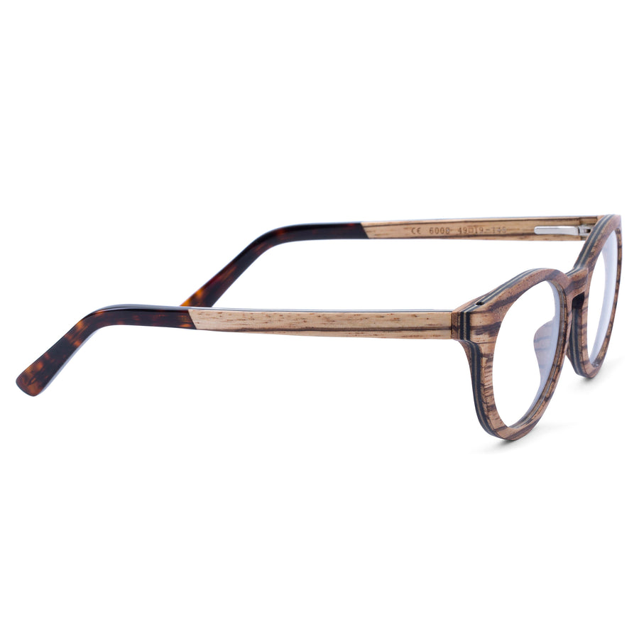 Wood Round Glasses A3653