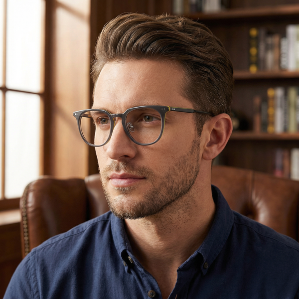 Round Glasses A1172 - Wide Frames for Men with Larger Heads