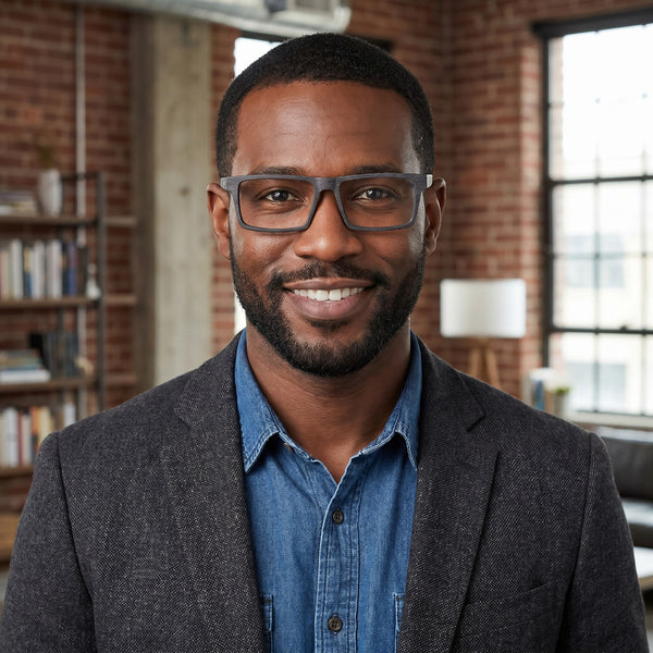 Rectangle Glasses EF1015 - Wide Frames for Men with Larger Heads