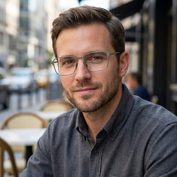 Square Glasses EF1183 - Wide Frames For Men With Larger Heads