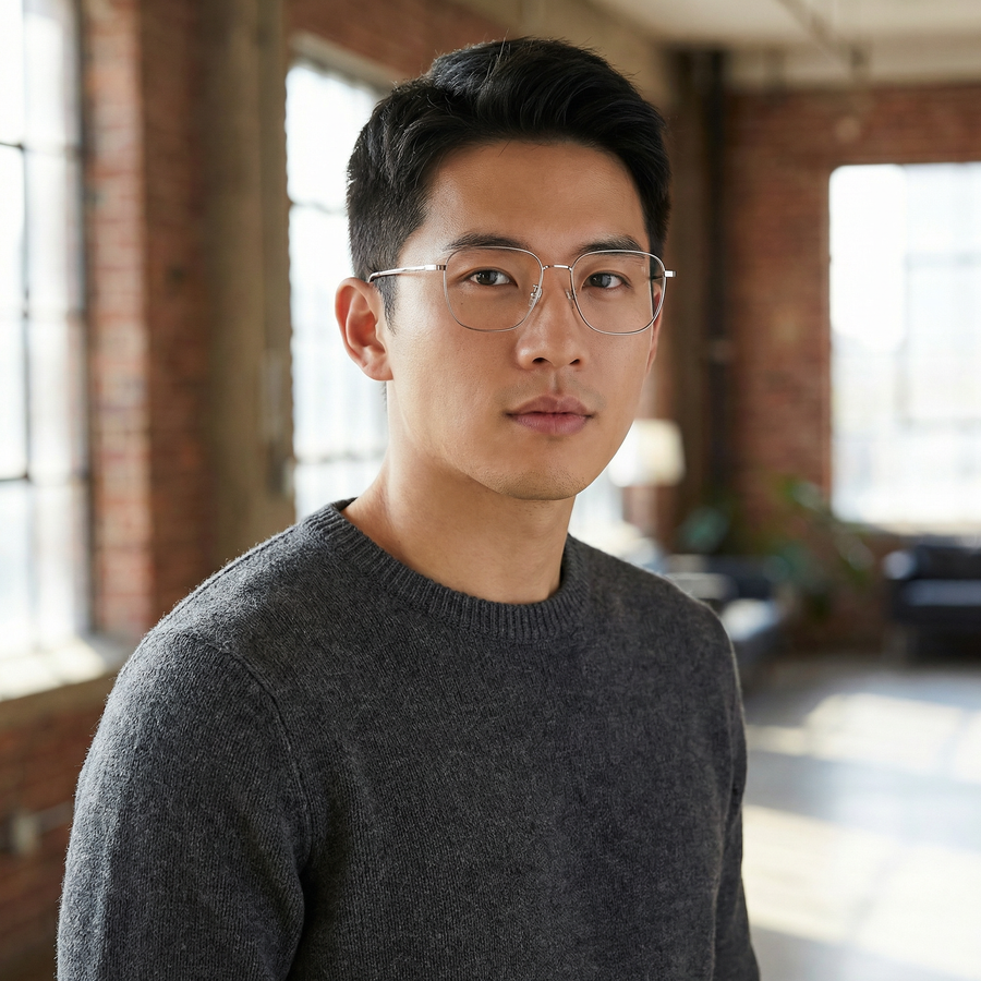 Square Glasses EF1146 - Wide Frames for Men with Larger Heads