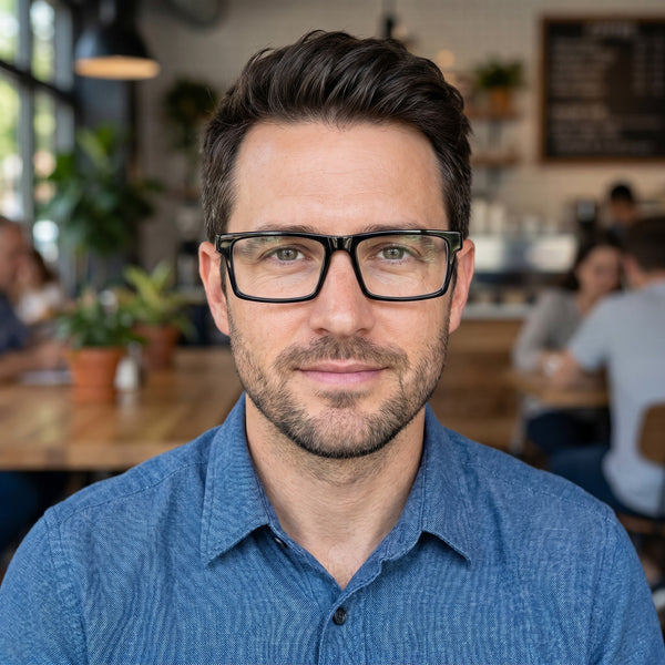 Rectangle Glasses EF1015 - Wide Frames for Men with Larger Heads