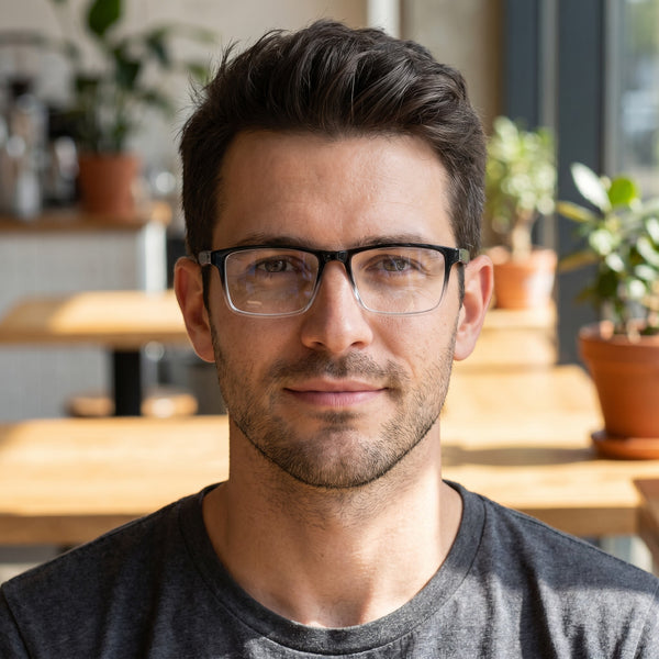 Rectangle Glasses EF1070 - Wide Frames For Men With Larger Heads