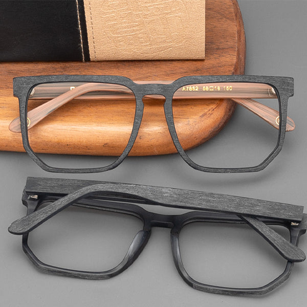 Square Glasses A1046 - Wide Frames for Men with Larger Heads