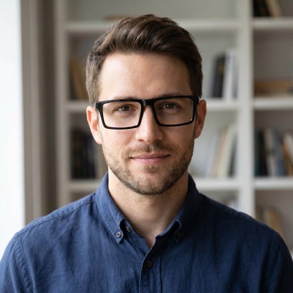Rectangle Glasses EF1015 - Wide Frames for Men with Larger Heads