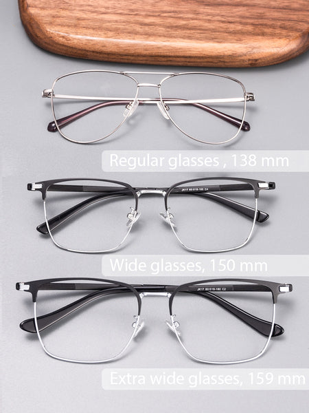 Square Glasses A1042 - Wide Frames for Men with Larger Heads