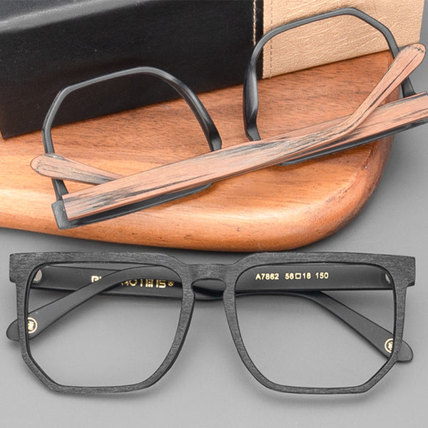 Square Glasses A1046 - Wide Frames for Men with Larger Heads