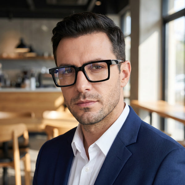 Rectangle Glasses A3930 - Wide Frames for Men with Larger Heads