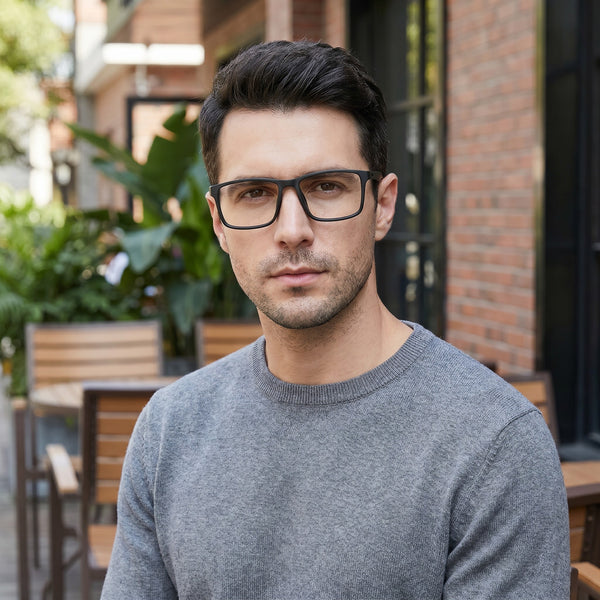 Rectangle Glasses EF1070 - Wide Frames For Men With Larger Heads