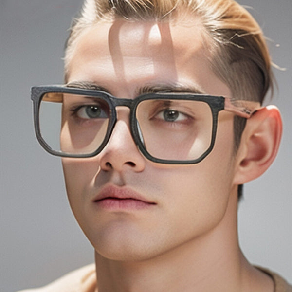Square Glasses A1046 - Wide Frames for Men with Larger Heads
