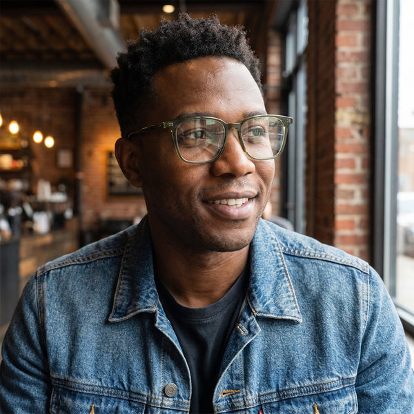 Square Glasses EF1141 - Wide Frames for Men with Larger Heads