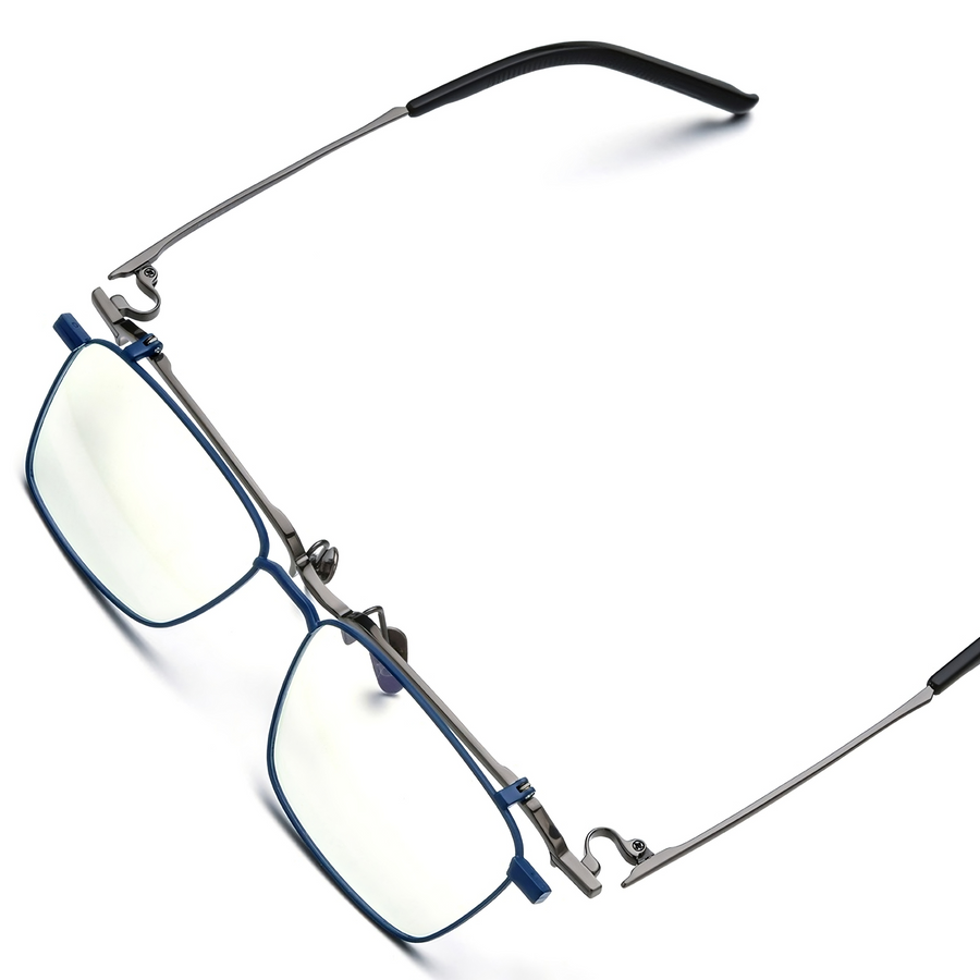 Rectangle Flip Up Glasses TG1243 - Wide Frames for Men with Larger Heads