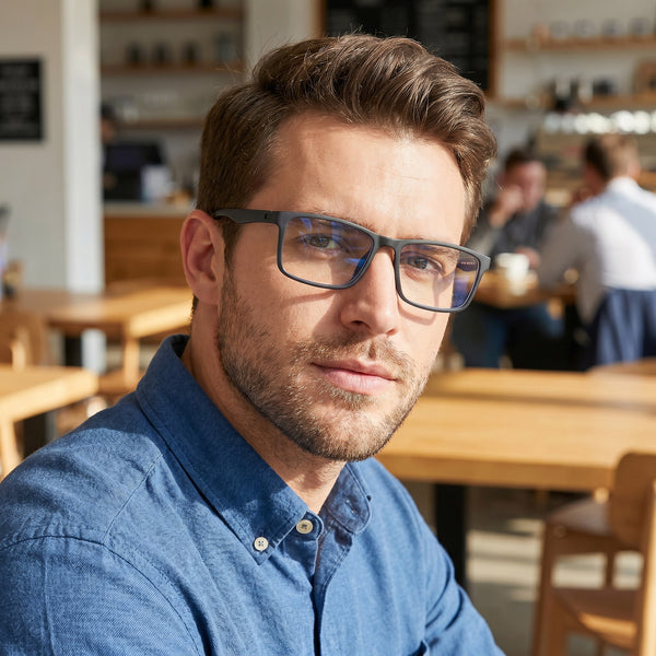 Rectangle Glasses EF1070 - Wide Frames For Men With Larger Heads